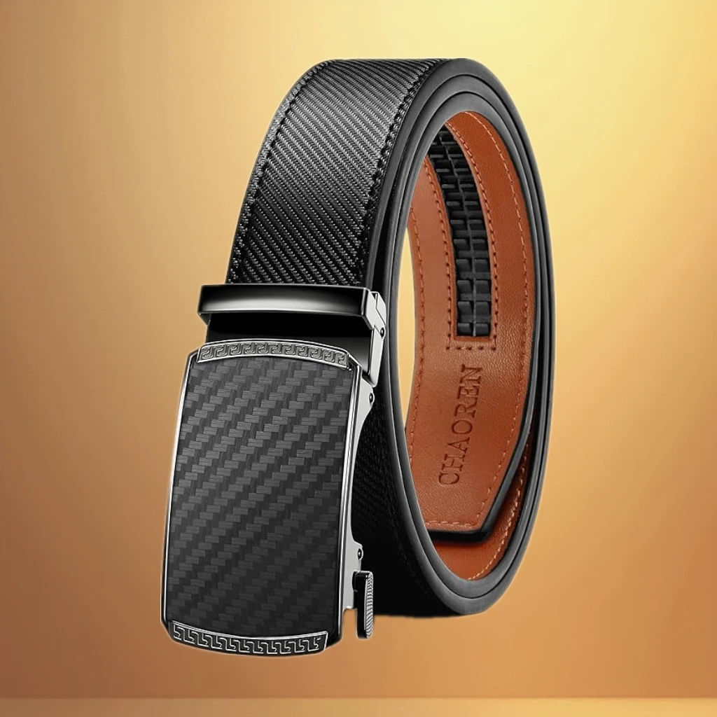 CHAOREN Mens Belt Leather Ratchet Belt - Customizable Fit, Effortless Style (35mm)