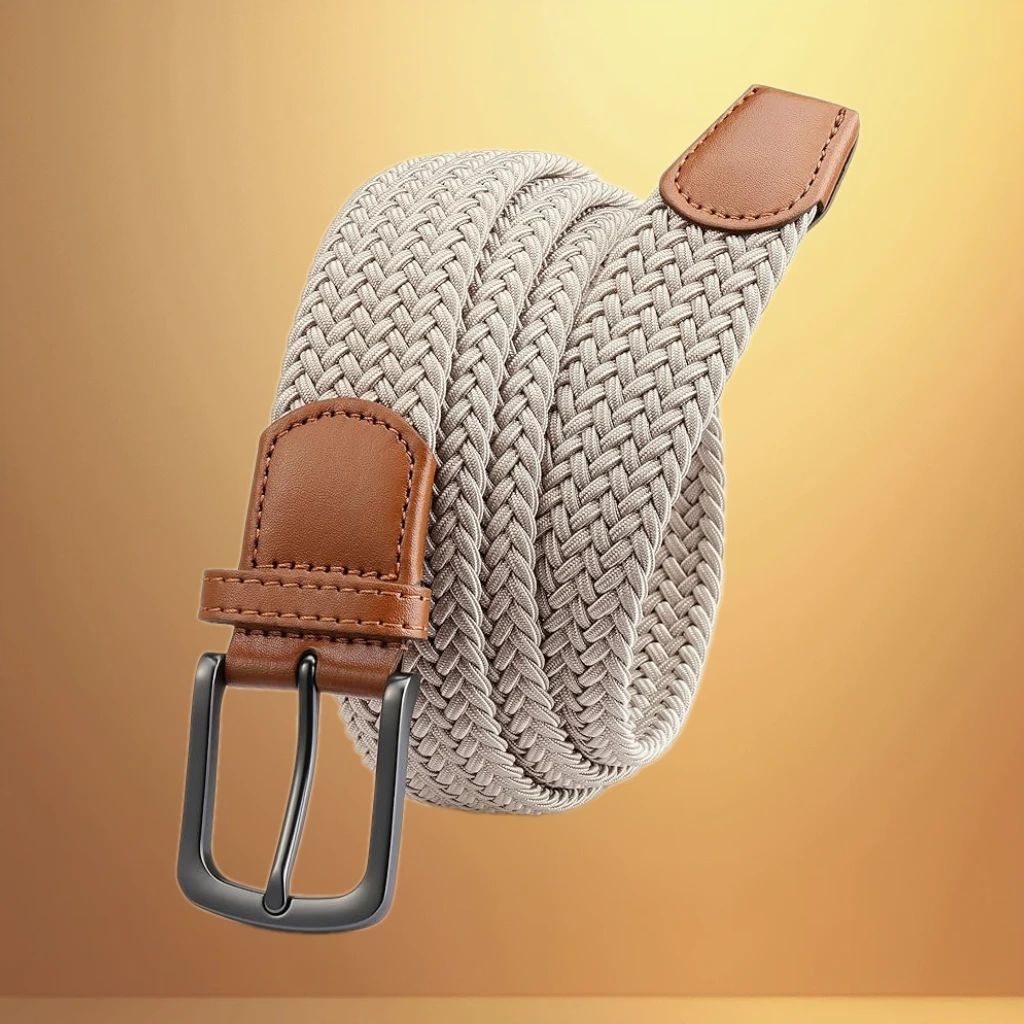 CHAOREN Mens Belt - Braided Stretch Golf Belt for Men 1 3/8"- Gift for Golf Pants Casual Shorts Jeans