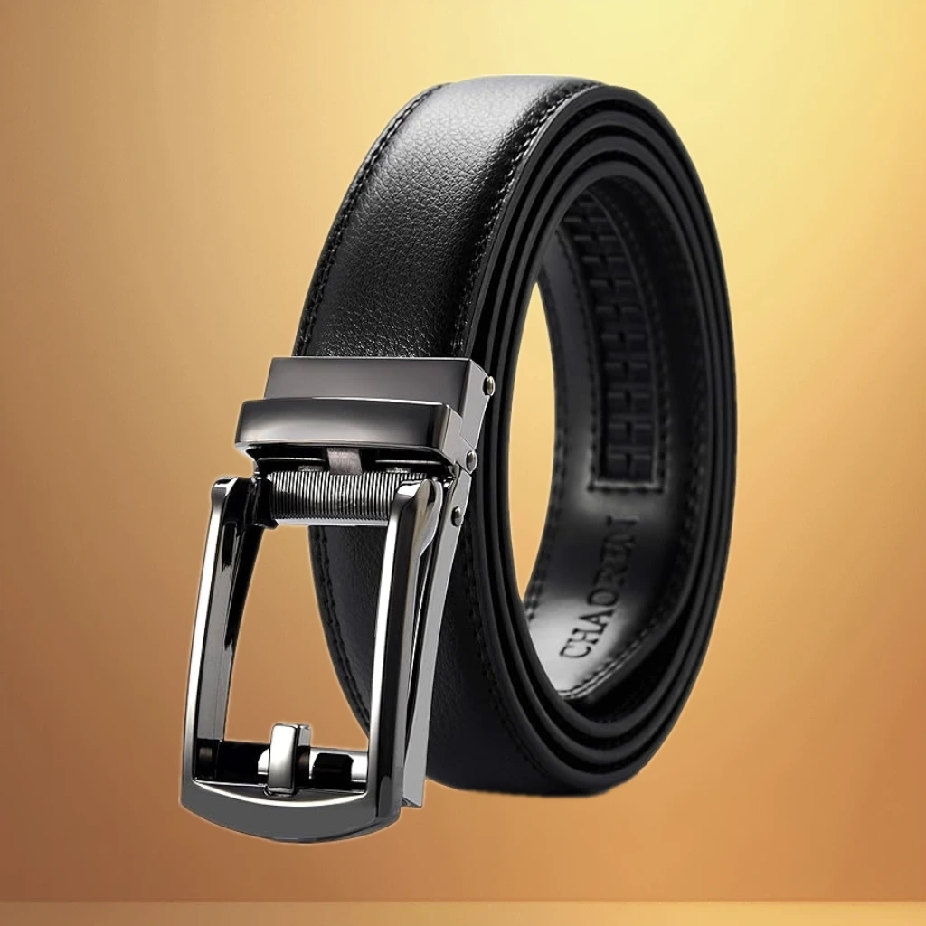 CHAOREN Ratchet Boys Belt, Kids Dress Leather Belt with Click Closure, Adjustable for Casual and Formal Wear