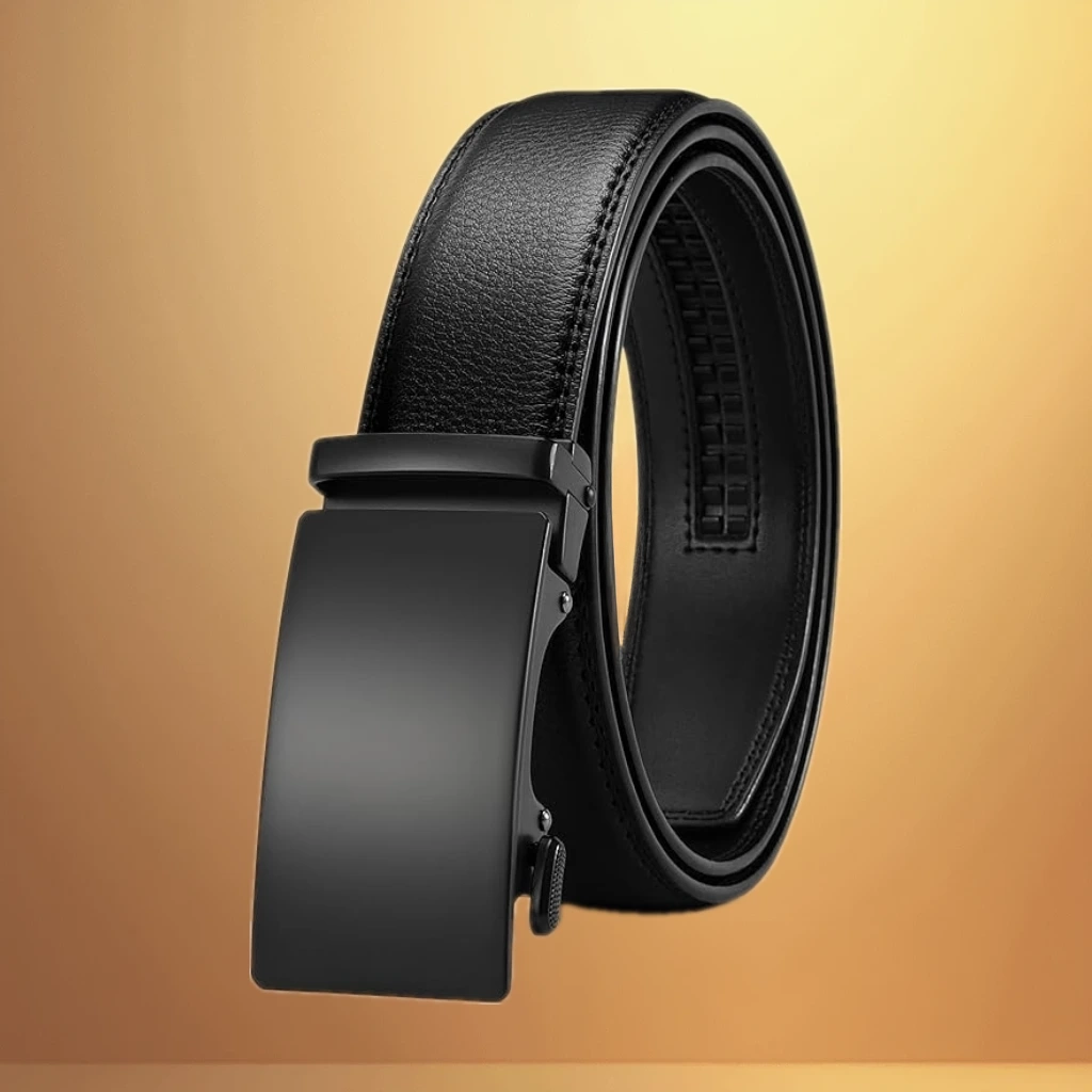CHAOREN Mens Belt - Mens Ratchet Belt Leather 1 3/8" for Dress Pant - Micro Adjustable Belt Fit Everywhere