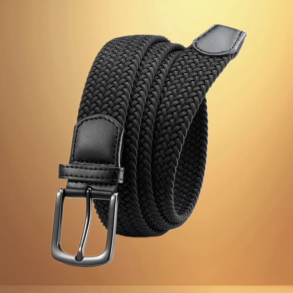 CHAOREN Mens Belt - Braided Stretch Golf Belt for Men 1 3/8"- Gift for Golf Pants Casual Shorts Jeans