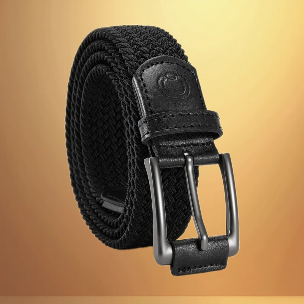 CHAOREN Mens Stretch Belt - 1 3/8" Elastic Braided Golf Belt for Men - Stretchy Web Fit Summer Casual Jeans
